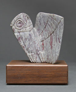 Soapstone Owl #23F by Clarence P. Cameron