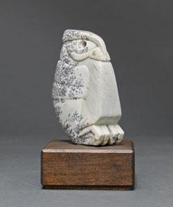 Soapstone Owl #16F, dendritic soapstone