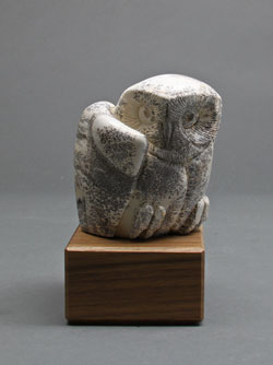 A photo of dendritic Soapstone Owl #27F by Clarence Cameron