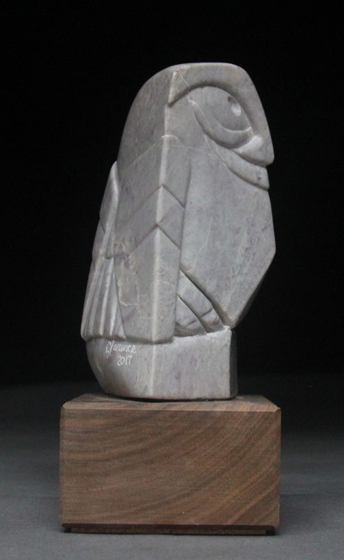 Another view of Soapstone Owl #19 by Clarence P. Cameron