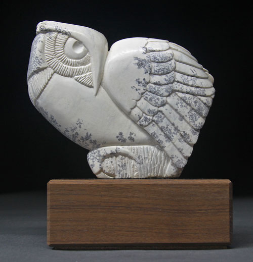 A larger photo of the front of Soapstone Owl #30