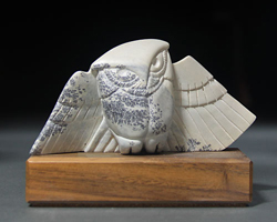 A photo of Soapstone Owl #12F by Clarence P. Cameron, Madison, Wisconsin
