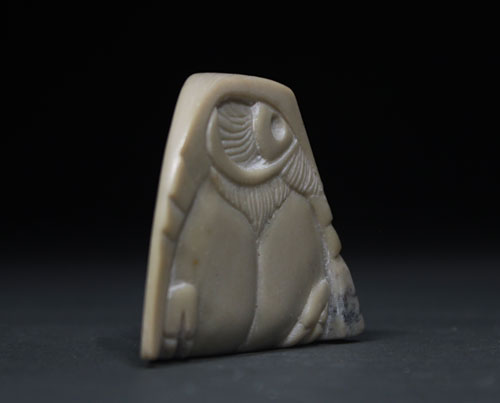The other side view of the dendritic Soapstone Owl #24 by Clarence P. Cameron of Madison, Wisconsin