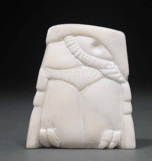 A view of one side of Soapstone Owl #27