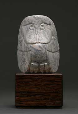 A photo of dendritic Soapstone Owl #18 by Clarence P. Cameron of Madison, Wisconsin
