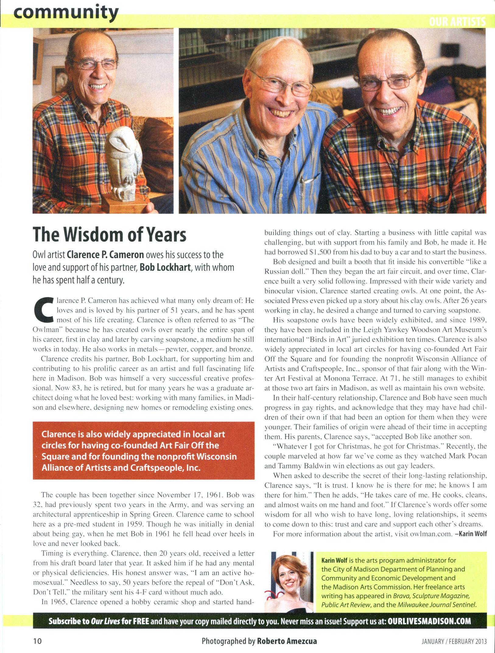 A 2013 story about Clarence and Bob