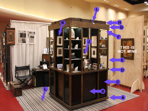 Display at indoor fair with details