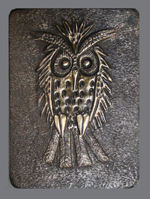 Bronze Owl Plaque