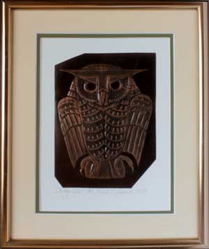 Do You Get The Point?, a framed copper piece by Clarence P. Cameron of Madison, Wisconsin