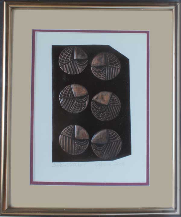 A larger image of Lookin' Atcha, a framed copper piece by Clarence P. Cameron of Madison, Wisconsin