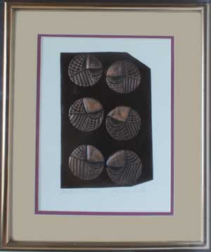 Lookin' Atcha, a framed copper piece by Clarence P. Cameron of Madison, Wisconsin