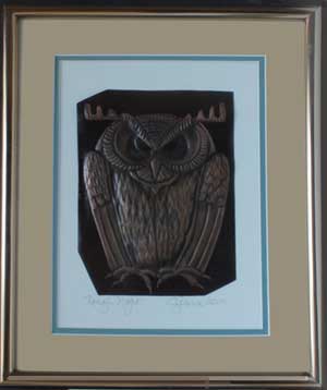 Rough Night, a framed copper piece by Clarence P. Cameron of Madison, Wisconsin