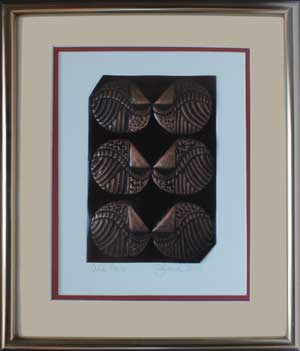 All Ears, a framed copper piece by Clarence P. Cameron of Madison, Wisconsin