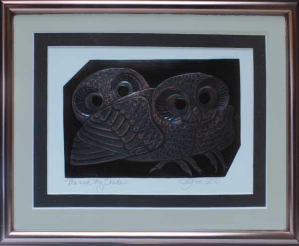 Me and My Shadow, a framed copper piece by Clarence P. Cameron of Madison, Wisconsin