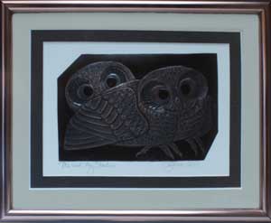 Me and My Shadow, a framed copper piece by Clarence P. Cameron of Madison, Wisconsin