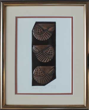FandangWho, a framed copper piece by Clarence P. Cameron of Madison, Wisconsin