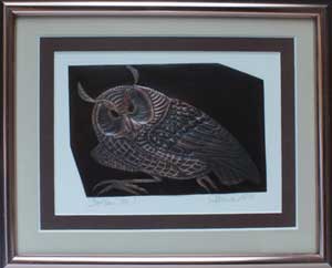 Follow Me, a framed copper piece by Clarence P. Cameron of Madison, Wisconsin