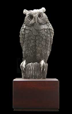 A Limited Edition Pewter Owl by CLarence P. Cameron