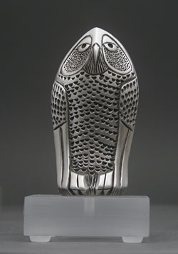 Venerable, a Limited Edition Pewter Owl by Clarence P. Cameron