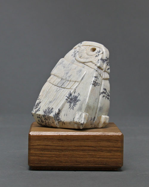 A larger photo of the front of Soapstone Owl #32