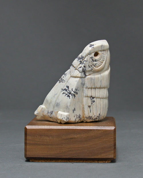 A view of one side of Soapstone Owl #32