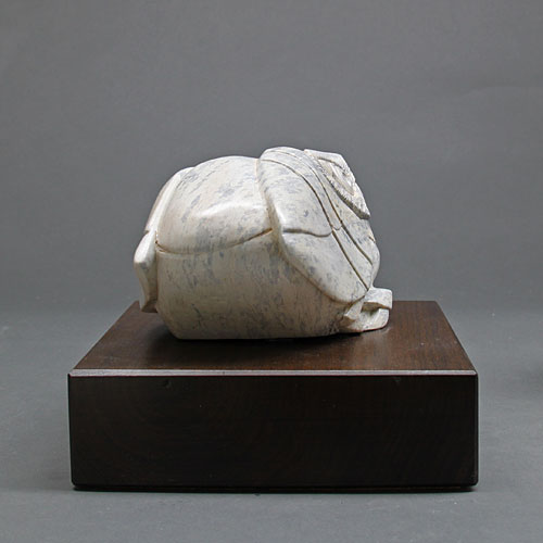 A view of the other side of Soapstone Owl #26F by Clarence P. Cameron