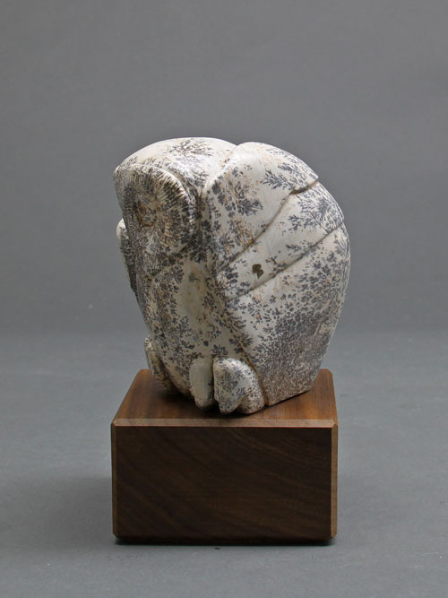 A side view of Soapstone Owl #27F by Clarence P. Cameron