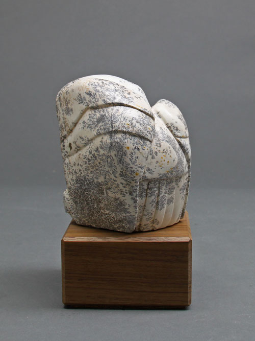 A view of the back of Soapstone Owl #27F