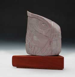 A photo of Montana dendritic Soapstone Owl #24F