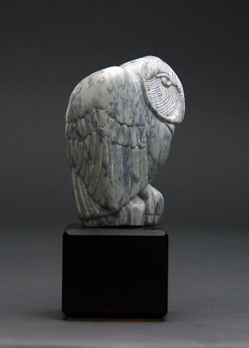 Another view of Soapstone Owl #17F by Clarence P. Cameron of Madison, Wisconsin