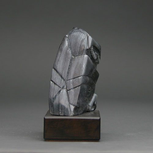 A view of one side of Soapstone Owl #29F