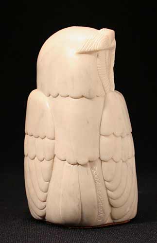 A view of the back of Soapstone Owl #2F, $350.00