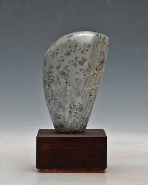 Another view of dendritic Soapstone Owl #26 by Clarence P. Cameron of Madison, Wisconsin