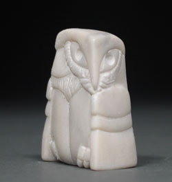 A photo of dendritic Soapstone Owl #27 by Clarence P. Cameron