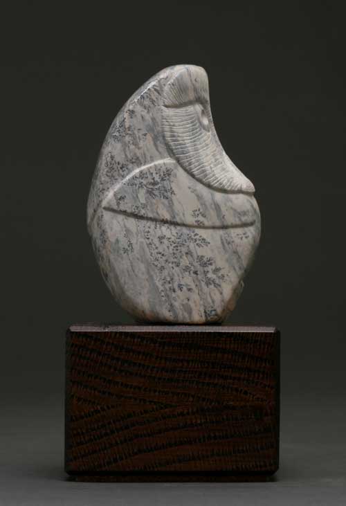 Another view of dendritic Soapstone Owl #18 by Clarence P. Cameron of Madison, Wisconsin